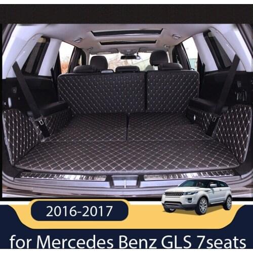 Car Travel) Top quality! Special trunk mats for Mercedes Benz GLS 7seats 2017 waterproof boot carpets cargo liner for GLS 2016