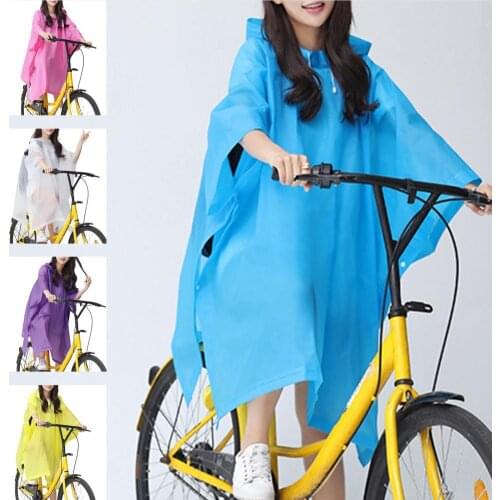 Eco-Friendly Practical Thickened Adult Riding Raincoat Multiple Colors Rain Poncho Elastic for Travel