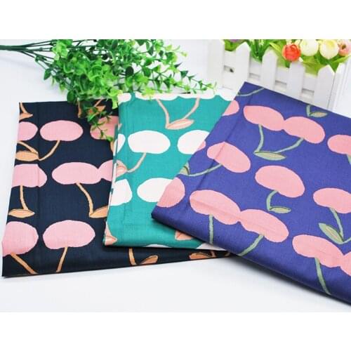 Cotton fabric Cherry pattern Printed cloth high-density poplin childrens clothing shirt diy sewing patchwork doll dress fabric