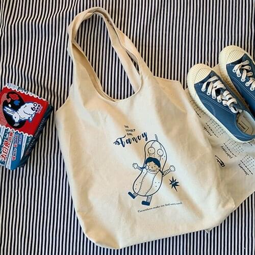 Ladies Canvas Shoulder Bag Female Literary Funny Graffiti Daily Shopping Bag Student School Bag Eco Handbag Girl Casual Tote