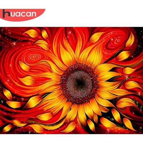 HUACAN 5d Diamond Painting Sunflower Mosaic Rhinestones Pictures DIY Diamond Embroidery Flower Home Decor Craft Kit