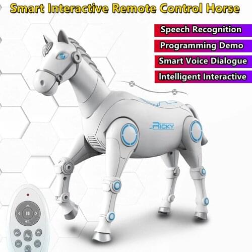 Intelligent Programming RC Mechanical Horse Voice Dialogue Story Music Accompany Interactive Fun Game Walking Electric Pony Toy