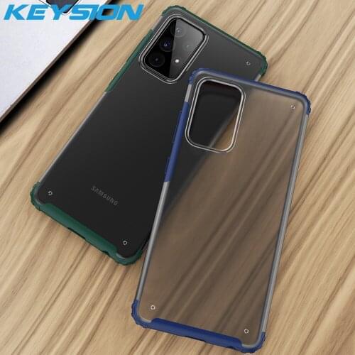 KEYSION Matte Phone Case for Samsung A52 5G A72 A42 A32 A12 A02S Transparent Shockproof Phone Cover for Galaxy F62 M62 M02S M12