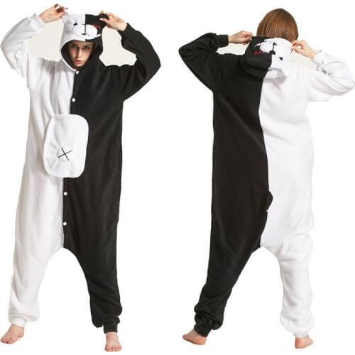 Kigurumi Bear Animal Monokuma Long Sleeve Hooded Onsie kegurumi Men Women Onesies For Adults Whole Animal Pajamas Onepiece