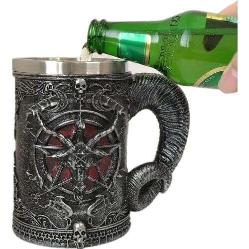 Baphomet Skull Coffee Mugs Stainless Steel Beer Wine Tea Cups Creative Drinkware Coffeeware