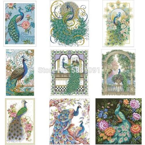 Beautiful peacock patterns Counted Cross Stitch 11CT 14CT 18CT DIY Cross Stitch Kits Embroidery Needlework Sets home decor