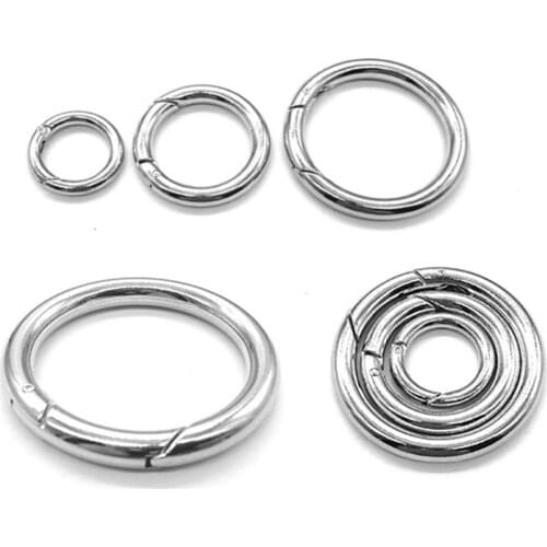 Zinc Alloy Round Hiking O-ring Keyring Spring Snap Hook Clip Buckle Carabiner Buckles Clips Carabiner Round Trigger Hooks