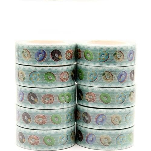 10pcs/lot 15mm*10M Happy Easters Day Colorful Donuts Decorative Washi Tape Scrapbooking Masking Tape Stationery office supplies