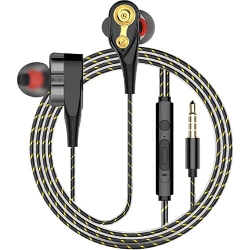 Magnetic Wired Stereo in-Ear Earphones Super Bass Dual Drive Headset Earbuds Earphone For Samsung/Huawei SmartPhone