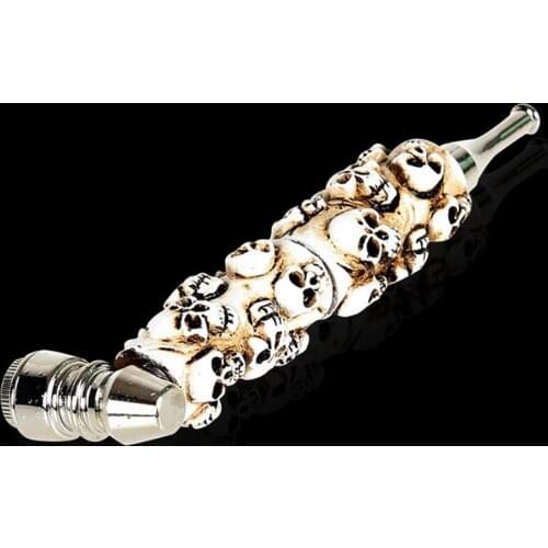 1pcs 15cm Skull Smoke Metal Pipes Portable Fashion Creative Smoking Pipe Herb Tobacco Pipes Gifts Narguile Grinder Smoke