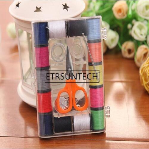100sets Multicolors Needle Sewing Set Box Accessory Kit Set Thread Scissor Button Home Hotel Sewing Tools