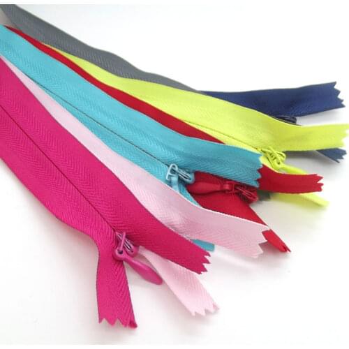 Wholesaels 25cm 40cm 60cm 50Pcs 3# Invisible Zippers Close End Nylon ZipperTailor Sewing Dress,Pillow,Cushion 25cm 40cm 60cm
