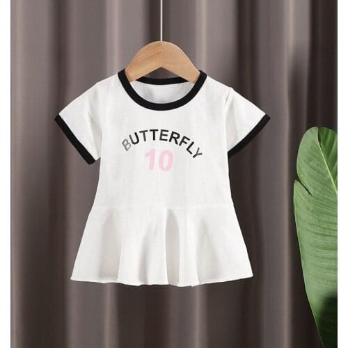 1-6 Years Kids Girl Dress Toddler Baby Short Sleeve Dresses Summer Children Clothing Girls Cotton Princess Dress Kids Outfits