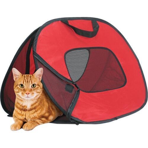 Portable Cat Carrier Foldable Pet Mesh Bag Breathable Cat House Mat Bed Carrier for Kittens Puppy Outdoor Cage Tent Large Space