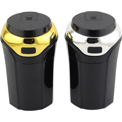 Portable LED Car Ashtray Garbage Storage Cup Container Cigar Ash Cup Holder with Lid Car Styling Universal