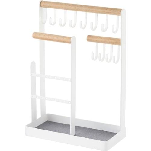 Q39C Earrings Organizer 5 Tier Ear Stud Holder Bracket Necklace Watch Ring Display Stand Cosmetic Jewelry Display Shelf