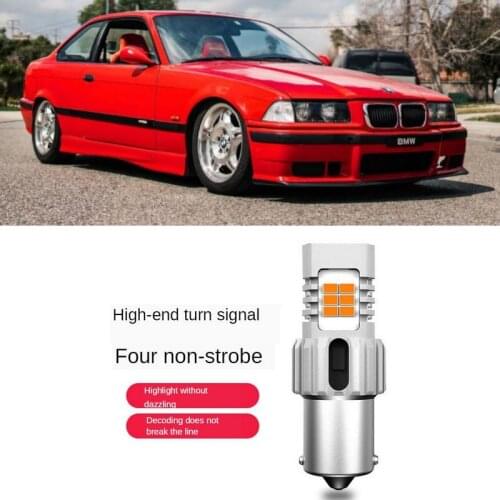 Turn signal Light For BMW e36 e46 e90 e91 f30 f80 Front and Rear turn signal 1556LM 26w error free Intelligent IC Decoding 2pc