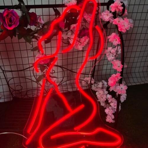 LED Neon Lights Sexy lady Sign Art Decorative for Holiday Wedding Party Bar Shop Bedroom Room Window Open Words Decor