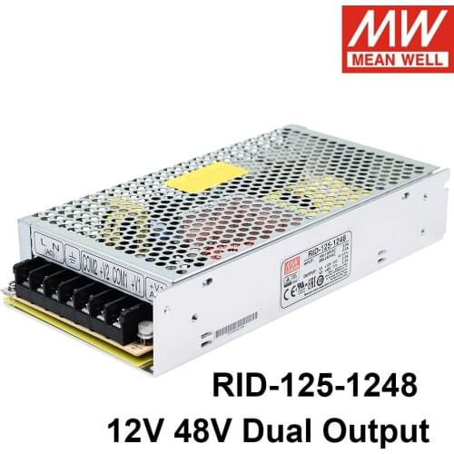 Taiwan Mean Well RID-125-1248 Isolated Dual Output Switching Power Supply 138w 12V 48V 2.3A Vibration Resistant Driver