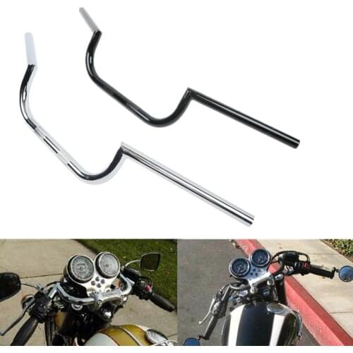 Motorcycle 7/8" Black Cafe Racer Ace Universal Handlebar For Kawasaki 250 550 750 1000 LTD For Honda CB GS XS 650 750 850 900