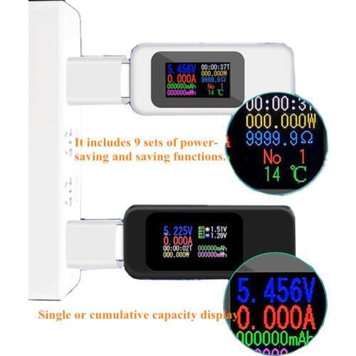 10 in 1 USB tester DC Digital voltmeter amperimetro current voltage meter amp volt ammeter detector power bank charger indicator