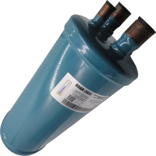 Heat Exchanger Suction Line Accumulator has U tube design for maximum flow of refrigerant and minimum oil entrapment