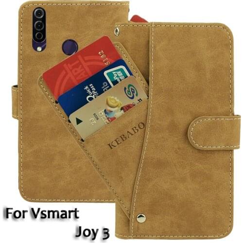 Vintage Leather Wallet Vsmart Joy 3 Case 6.5" Flip Luxury Card Slots Cover Magnet Phone Protective Cases Bags