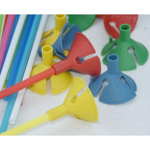 Balloons accessori Inflatable 100sets/lot Balloons Stick Rods Mulit-color Holder Pvc Rod Support Balloon Accessories Funny
