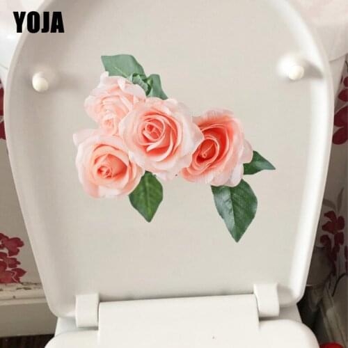 YOJA 20X19.4CM Romantic Rose Bedroom Decor Living Room Wall Sticker Personality Toilet WC Decal T1-1912