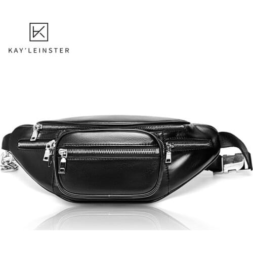 New Leather Trendy Cross Body Chest Bag Womens Fashion Waist Star Casual Wild Shoulder Bag Soft Chain Decoration Belt Bags