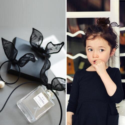 Hot selling fashion cute rabbit ear hair band female tie lace elastic hair band women girls hair accessories new products on the