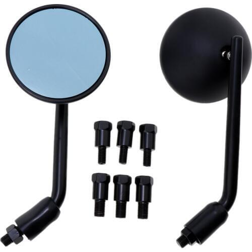 1 Pair 83mm Universal Motorcycle Adjustable Mirror Round Motorcycle Handlebar Rearview Mirror CNC 7/8 Inch Black