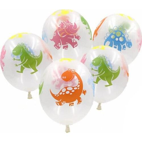 10Pcs Dinosaur Balloons Kids Toys Transparent Party Supplies Latex Decoration