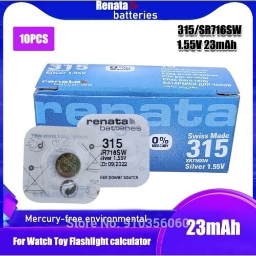10Pcs/Lot Renata 315 100% Original Brand New LONG LASTING SR716SW SR716 1.55V Swiss Made Silver Oxide Watch Battery Renata 315