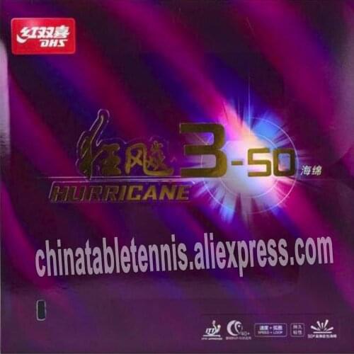 100% original DHS Hurricane 3-50 professional Table Tennis Rubber Sheet Ping Pong Rubber Pimples In ITTF Approved