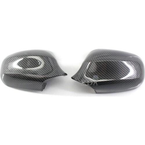 2pcs Carbon Rear View Mirror Cover Shell Cap Housing For BMW 3 Series E90 2009 2010 2011 51167205291 51167205292