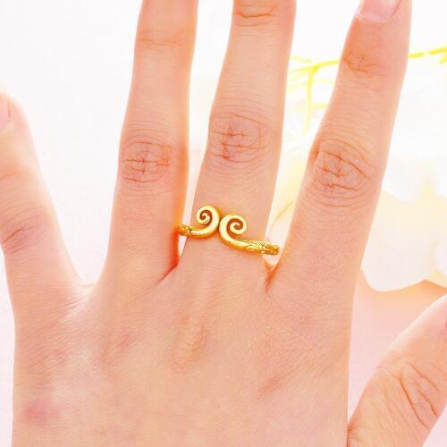 2019 Vintage Opening rings for women men lover' 24K gold Color sun wukong monkey king golden rings for couple myth jewelry