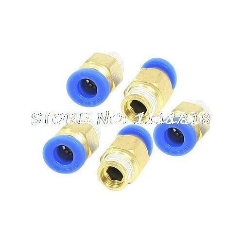 5 Pcs 6mm Tube 1/8" Thread One Touch Pneumatic Quick Coupler Brass Connector