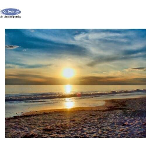 5D Diamond Painting Sunrise Sea View Beach Picture Full Square Drill DIY Diamond Embroidery Mosaic Rhinestone Home Decoration