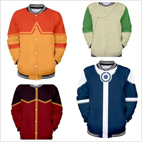 Anime Avatar: The Last Airbender Cosplay Baseball Jacket Adult 3D Print Sweatshirt Coat men clothing sportswear Christmas gift