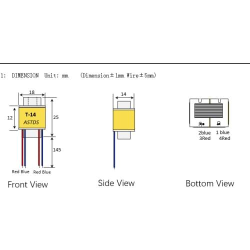 T-14 Audio transformer ratio 12:1 for C12 studio microphone DIY microphone parts