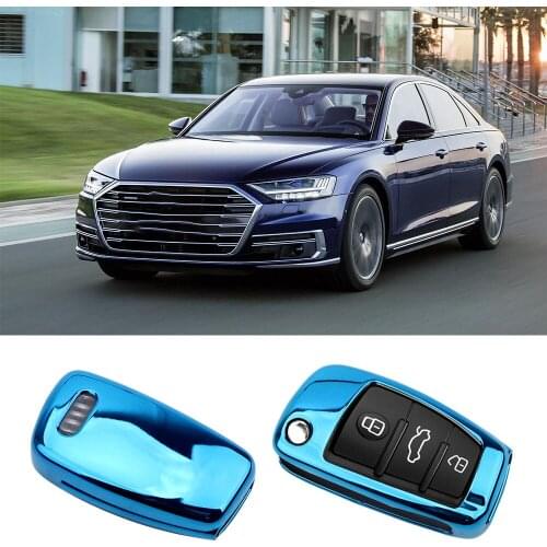 Folding Key Case Shell for Audi A1 A3 A4 A5 Q7 A6 C5 C6 Shell Key Holder Car Key Cover Protect Bag Car-styling