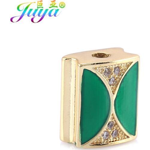 Wholesale DIY Metal Beads Jewelry Findings Micro Pave Zircon Enamel Decorative Metal Charm Beads For Beaded Bracelets DIY Making