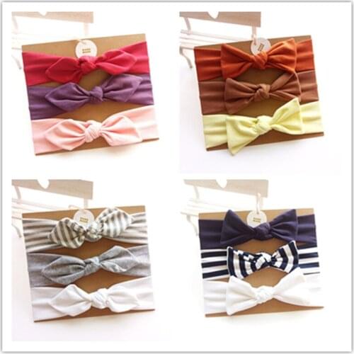 3pcs/set Baby Headbands NewHair Accessories Cute Baby Girl Bow Flower Elastic Bow Headwear Set Children Colorful Hair Accessory