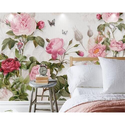 Beibehang Custom wallpaper photos 3D embossed floral TV sofa wallpaper home decoration living room bedroom murals 3d wallpaper