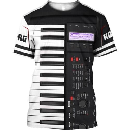 PLstar Cosmos Printed Piano music 3d t shirts tshirt tees summer funny Harajuku short sleeve Musical instrument streetwear-1