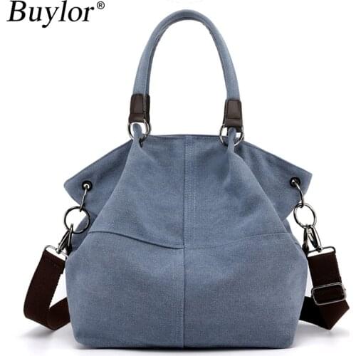 Buylor Canvas Women Crossbody Bags Casual All Match Lady Handbag Large Capacity Fashion Female Shoulder Messenger Cloth Purse