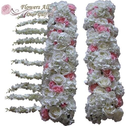 Artificial Flower Row And Fake Flowers Runner For Wedding Background Wreath Baby Show Decoration DIY