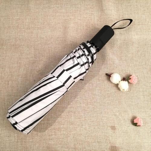 Classical stripe umbrella rain women parasol female plegable sombrilla paraguas 3 Folding Womens Umbrellas Sunshade Polyester