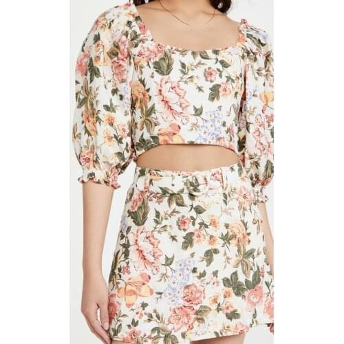 Summer Shorts Suit Women Chic Two Pieces Sets New Bohemian Sexy Beach Wear Belt Tight Super Crop Tops Boho Matching Female 2021